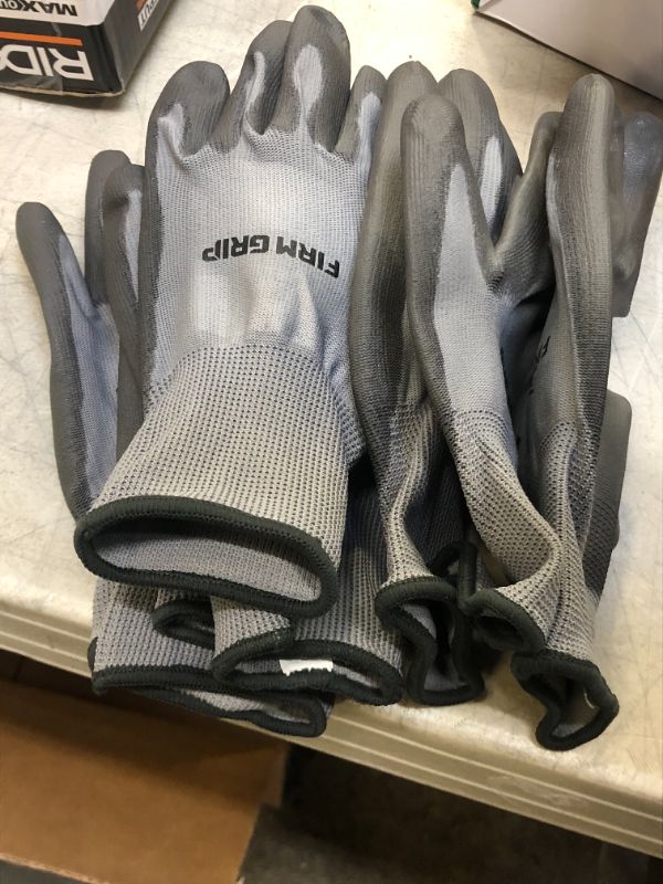 Photo 2 of Firm Grip Nitrile Coated Tough Working Gloves: Black, Large Size 5 pairs