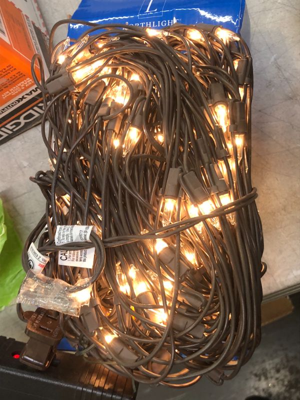 Photo 2 of 2 ft. x 8 ft. Clear Mini Net Style Tree Trunk Wrap Christmas Lights with Brown Wire
