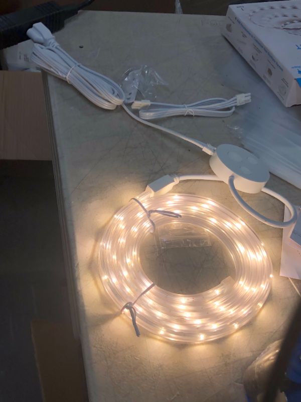 Photo 2 of 8 ft. Plug-In Integrated LED White Rope Light Linkable Onesync with Color Changing CCT Selectable
