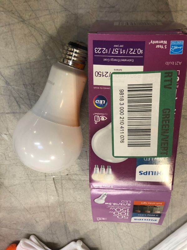 Photo 1 of 50-Watt/100-Watt/150-Watt Equivalent A21 Energy Saving 3-Way LED Light Bulb in Soft White (2700K) (1-Bulb)
