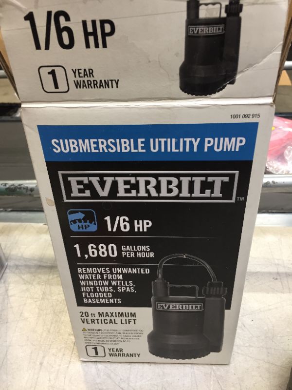 Photo 3 of 1/6 HP Plastic Submersible Utility Pump-ITEM IS DIRTY-