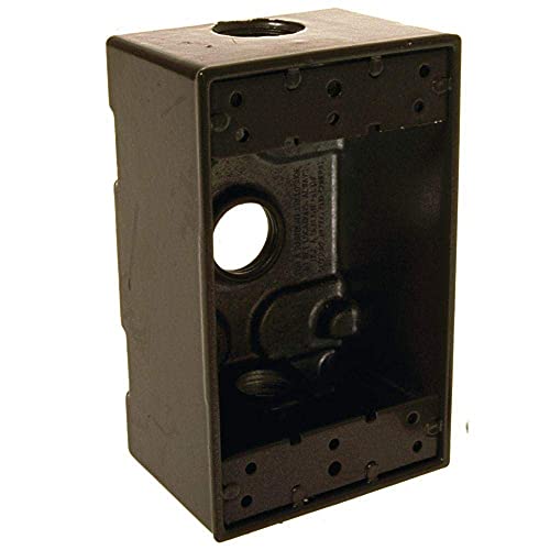 Photo 1 of 1-Gang 3-Outlets 1/2 in. Threaded Weatherproof Box, Bronze
