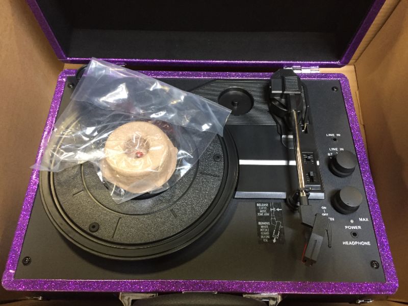 Photo 1 of Victrola Vintage 3-Speed Bluetooth Portable Suitcase Record Player with Built-in Speakers  (VSC-550BT-GPR), 1SFA
