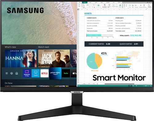 Photo 1 of Samsung - AM500 Series 24" IPS LED FHD Smart Tizen Monitor with Streaming TV - Black---VERY SMALL SCRATCH ON SCREEN---
