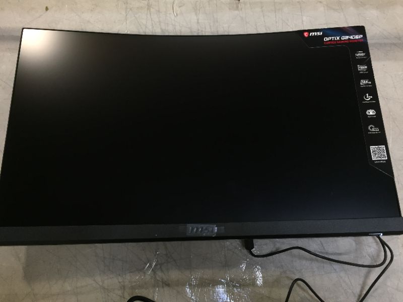 Photo 3 of MSI Optix 23.8" 16:9 Curved FreeSync Full HD 144 Hz VA Gaming Monitor, Black---MISSING 1 SCREW FOR MOUNT---
