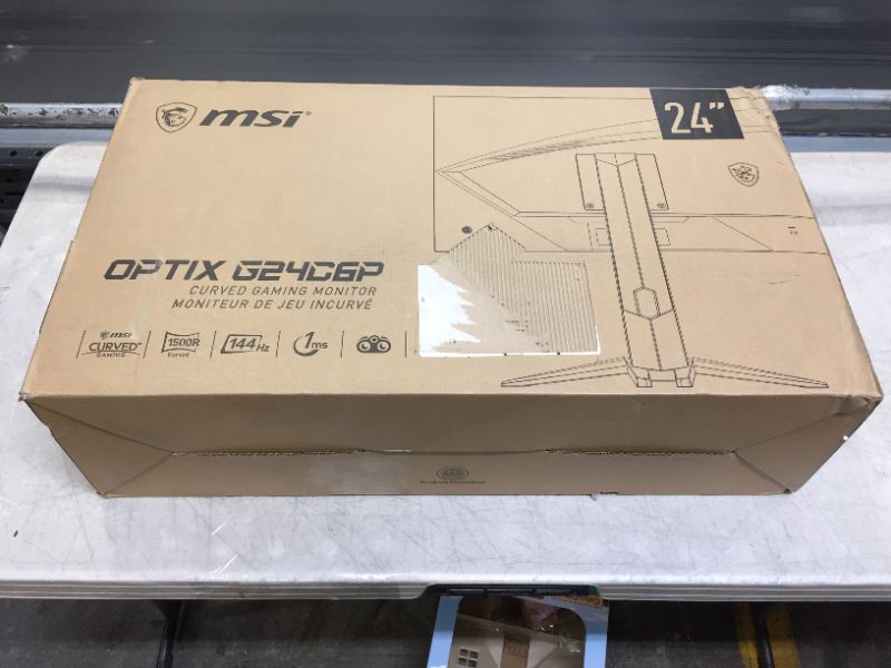 Photo 1 of MSI Optix 23.8" 16:9 Curved FreeSync Full HD 144 Hz VA Gaming Monitor, Black---MISSING 1 SCREW FOR MOUNT---
