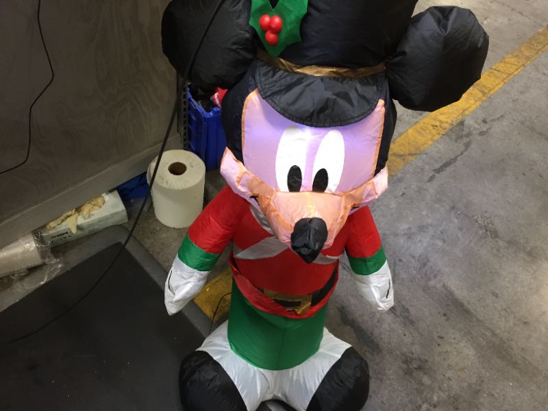 Photo 2 of 3.5 ft. Pre-Lit LED Disney Airblown Mickey as Toy Soldier Christmas Inflatable