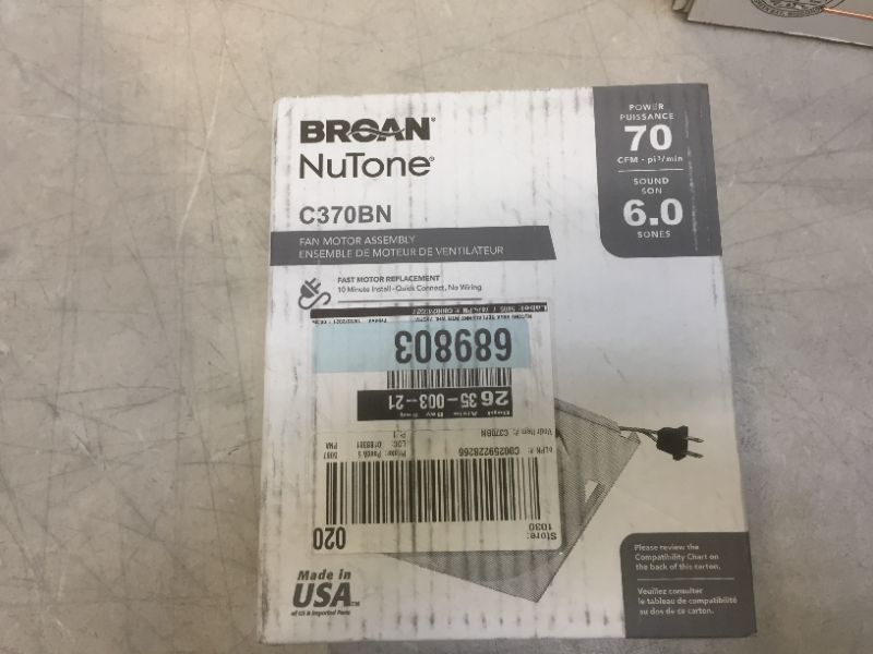 Photo 2 of Broan-NuTone 70 CFM Replacement Motor Wheel for 695A Bathroom Exhaust Fan