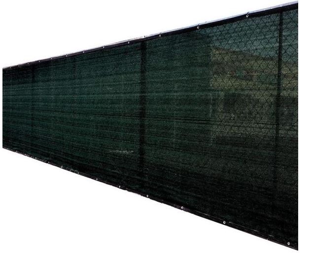Photo 1 of 5 ft. x 50 ft. Black Privacy Fence Screen Netting Mesh with Reinforced Grommet for Chain Link Garden Fence