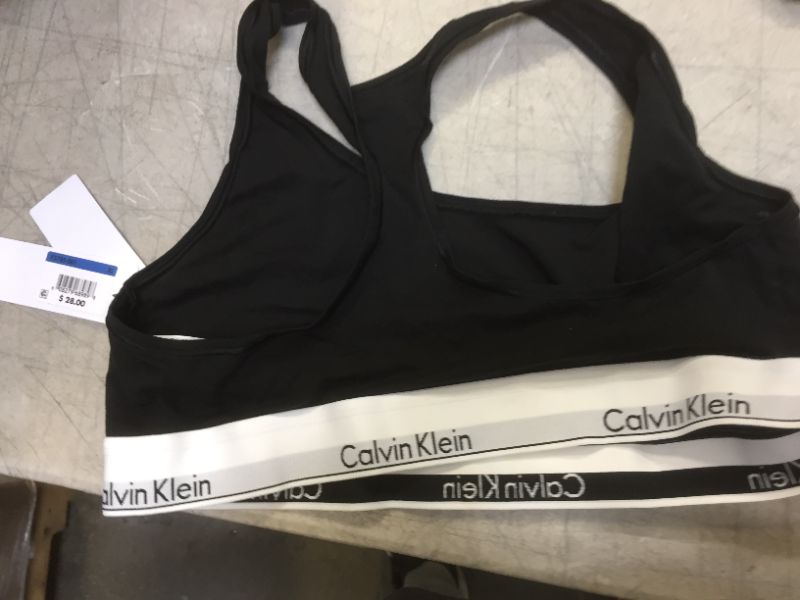 Photo 2 of Calvin Klein BLACK Modern Unlined Cotton Bralette, US XL