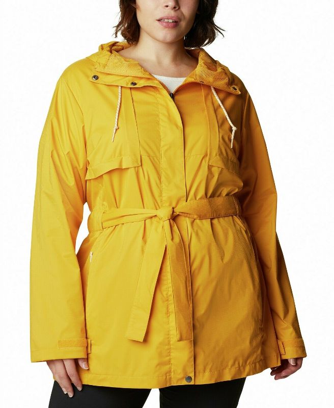 Photo 1 of Columbia Womens Plus Size Pardon My Trench Rain Jacket 3X Yellow
