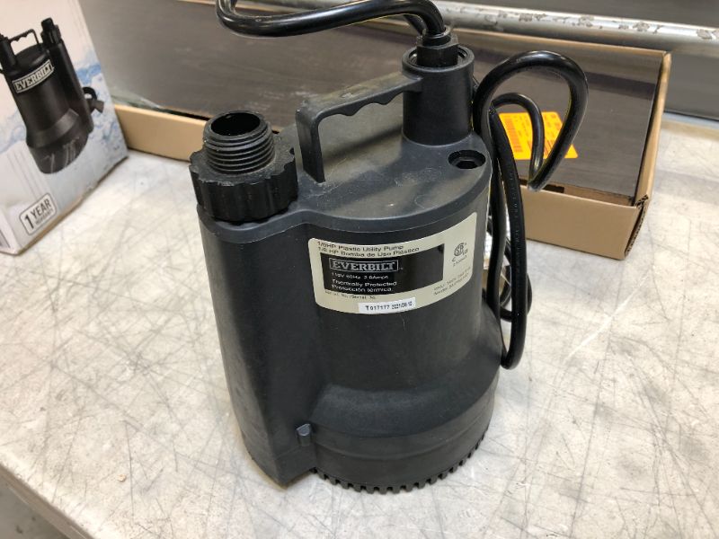 Photo 2 of 1/6 HP Plastic Submersible Utility Pump
