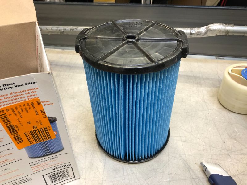 Photo 1 of 3-Layer Fine Dust Pleated Paper Filter for Most 5 Gal. and Larger RIDGID Wet/Dry Shop Vacuums
