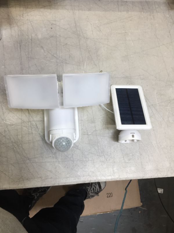 Photo 2 of 180° 2-Head White Solar Powered Motion Outdoor Integrated LED Flood Light