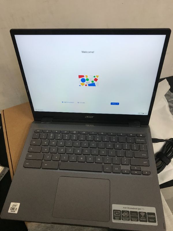 Photo 10 of (Brand new open for photos)Acer Chromebook Spin 713: Intel Core i3-10110U, 4GB DDR4, 64GB eMMC, 13.5" 2K VertiView Touchscreen, Backlit Keyboard, Google Chrome OS (S/N:NXHTZAA00110207F657600)
