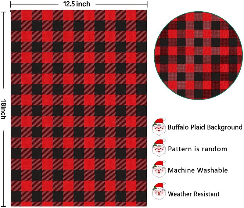 Photo 2 of Christmas Garden Flag 12.5 x 18 Inch Double Sided Winter Yard Flag Buffalo Christmas Decorative Yard Holiday Outdoor Flags (Pattern is Random)
