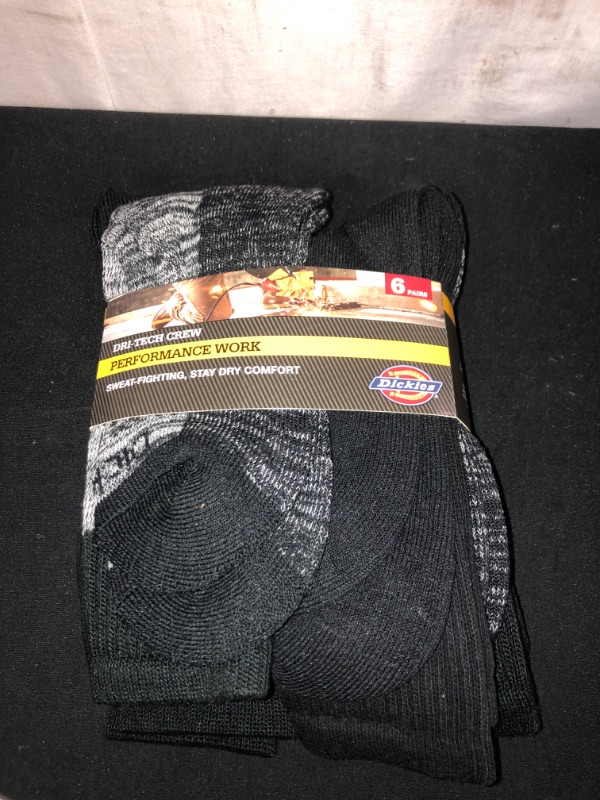 Photo 1 of Dickies Men's Dri-tech Moisture Control Crew Socks Multipack, SIZE 6-12