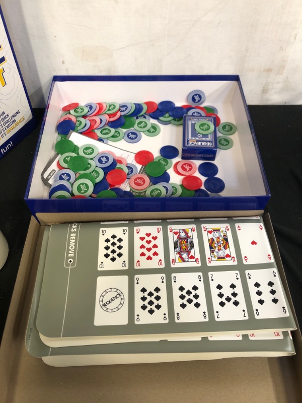 Photo 2 of Jax Giant (aka Jumbo) SEQUENCE Game - Box Edition with Cushioned Mat, Cards and Chips, Package Colors May Vary , Blue
