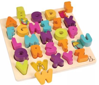 Photo 1 of B. toys Wooden Alphabet Puzzle - Alpha-B.-Tical 27pc
