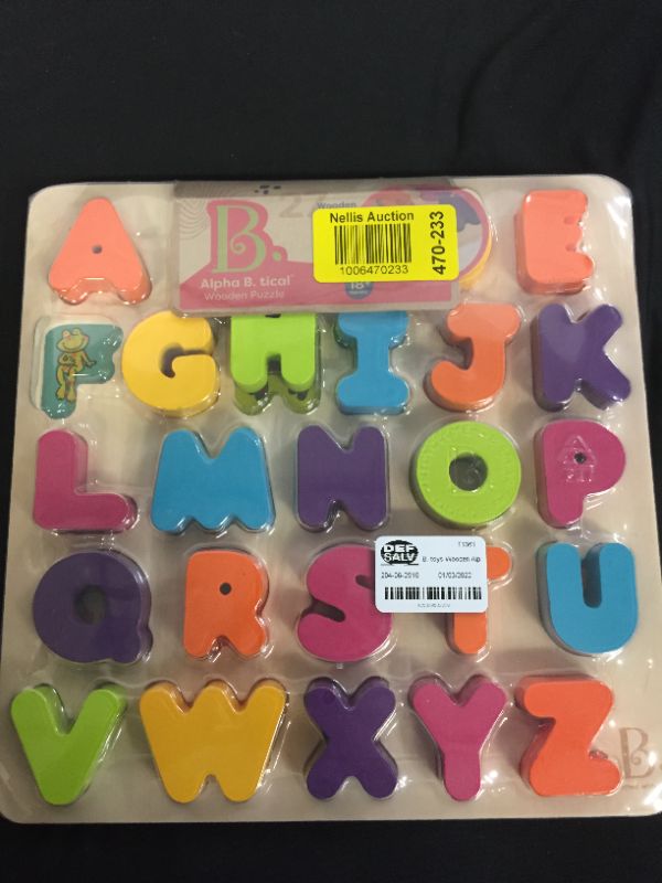 Photo 2 of B. toys Wooden Alphabet Puzzle - Alpha-B.-Tical 27pc
