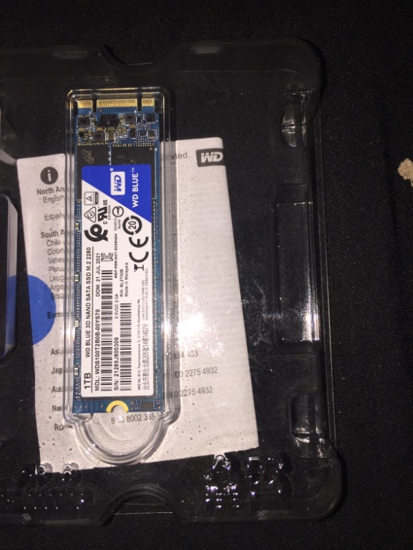 Photo 3 of Western Digital 1TB WD Blue 3D NAND Internal PC SSD - SATA III 6 Gb/s, M.2 2280, Up to 560 MB/s - WDS100T2B0B