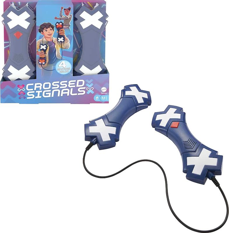 Photo 1 of Mattel Games Crossed Signals Electronic Game with Pair of Talking Light Wands, Play Solo or with Up to 4 Players, Move Wands Up, Down or Shake, Gift for 8 Year Olds & Up [Amazon Exclusive]