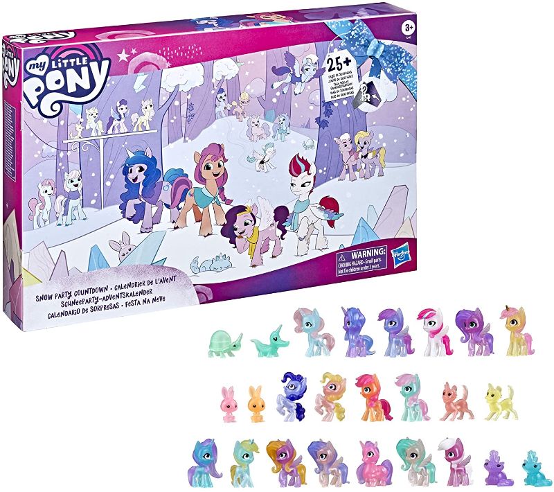 Photo 1 of My Little Pony: A New Generation Movie Snow Party Countdown Advent Calendar Toy for Kids - 25 Surprise Pieces, Including 16 Pony Figures