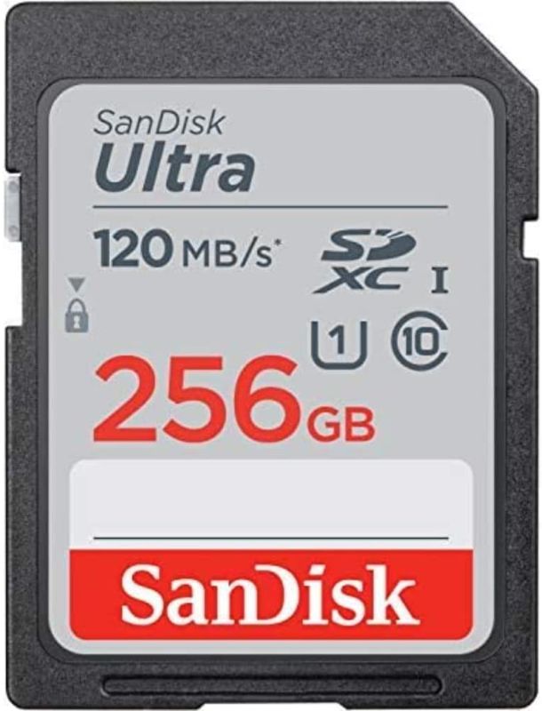 Photo 1 of SanDisk 256GB Ultra SDXC UHS-I Memory Card - 120MB/s, C10, U1, Full HD, SD Card - SDSDUN4-256G-GN6IN