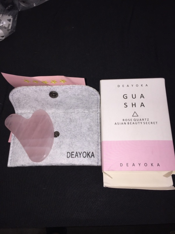 Photo 2 of  Rose Quartz Gua Sha Tool - Asian Beauty Secret, for Facial Microcirculation/Removes Toxins/Prevents Wrinkles/Boost Radiance of Complexion - 100% Authentic & Genuine Rose Quartz