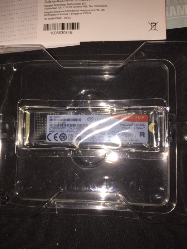 Photo 1 of Seagate FireCuda 530 500GB Solid State Drive - M.2 PCIe Gen4 ×4 NVMe 1.4, speeds up to 7300 MB/s, Compatible PS5 Internal SSD, 3D TLC NAND, 1275 TBW, 1.8M MTBF, 3yr Rescue Services (ZP500GM3A013)
