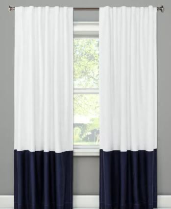 Photo 1 of Blackout Color Block Curtain Panel 50Wx 95L
