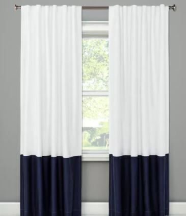 Photo 1 of Blackout Color Block Curtain Panel  50Wx84L
