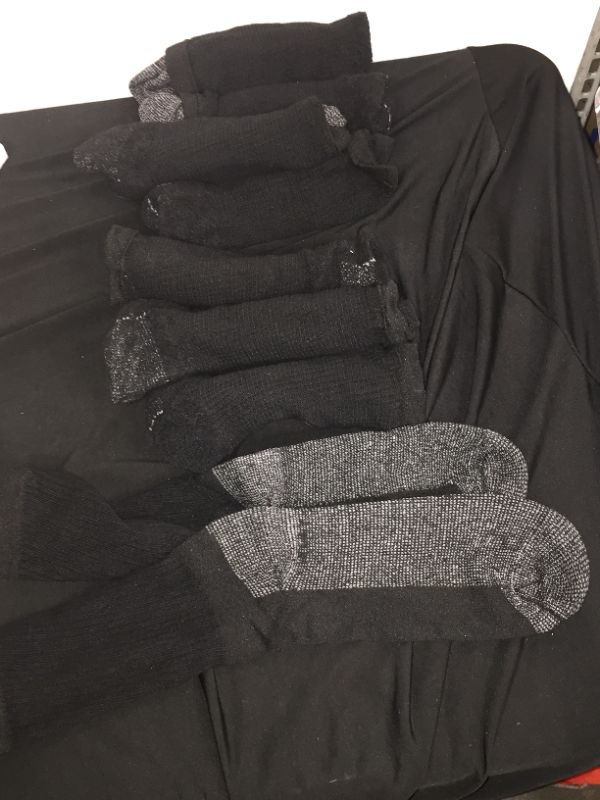 Photo 1 of 8 PAIRS MENS BLACK GREY SOCKS SIZE L-XL