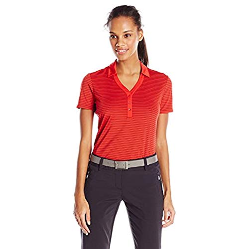 Photo 1 of (xx-large, Salsa) - Callaway Women's Golf Short Sleeve Fine Line Stripe Polo