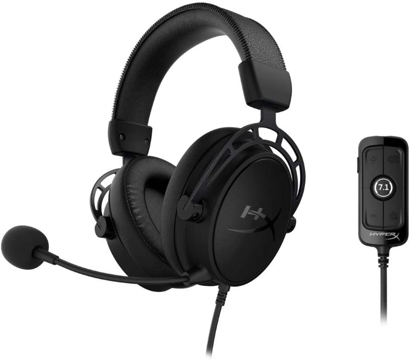 Photo 1 of HyperX Cloud Alpha S - PC Gaming Headset, 7.1 Surround Sound, Adjustable Bass, Dual Chamber Drivers, Chat Mixer, Breathable Leatherette, Memory Foam, and Noise Cancelling Microphone – Blackout
