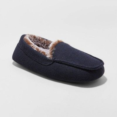 Photo 1 of Boys' Carmelo Moccasin Slippers - Cat & Jack™ SIZE SMALL CHARCOAL GREY
