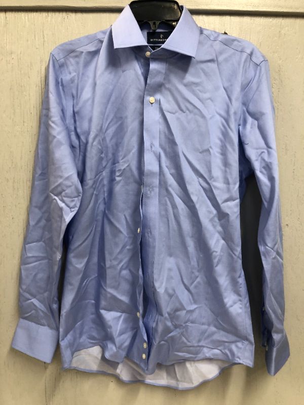 Photo 2 of Buttoned Down Men's Slim Fit Cutaway-Collar Solid Pinpoint Dress Shirt, Supima Cotton SIZE 15" NECK 33"SLEEVE 
