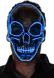 Photo 1 of NEON NIGHTLIFE Men's Light Up Scary Death Skull Mask
