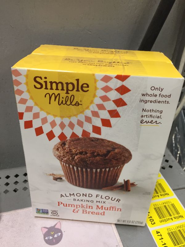 Photo 2 of 2 BOXES OF Simple Mills Pumpkin Muffin Ounce-
EXP 12-19-2021
