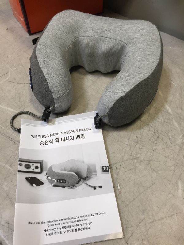 Photo 2 of 4 Balls Kneading Rotation Cordless Massage Neck Pillow and Shitasu, Cervical Massager with Memory Foam - Head & Neck Support Pillow for Airplane, Train, Car Travel

