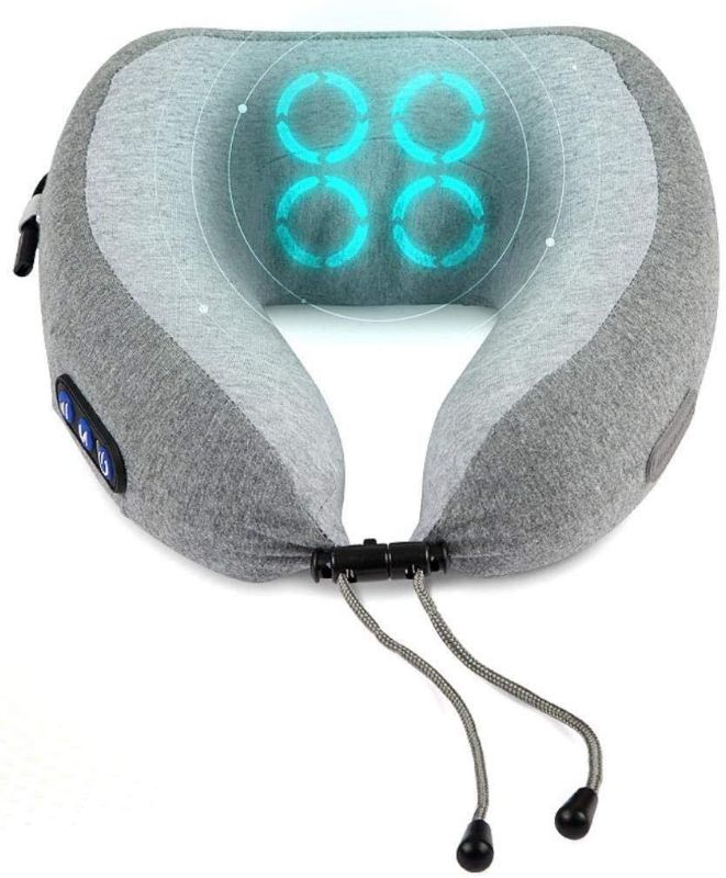 Photo 1 of 4 Balls Kneading Rotation Cordless Massage Neck Pillow and Shitasu, Cervical Massager with Memory Foam - Head & Neck Support Pillow for Airplane, Train, Car Travel

