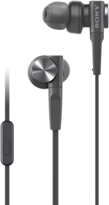 Photo 1 of Sony MDRXB55AP Wired Extra Bass Earbud Headphones/Headset with Mic for Phone Call, Black