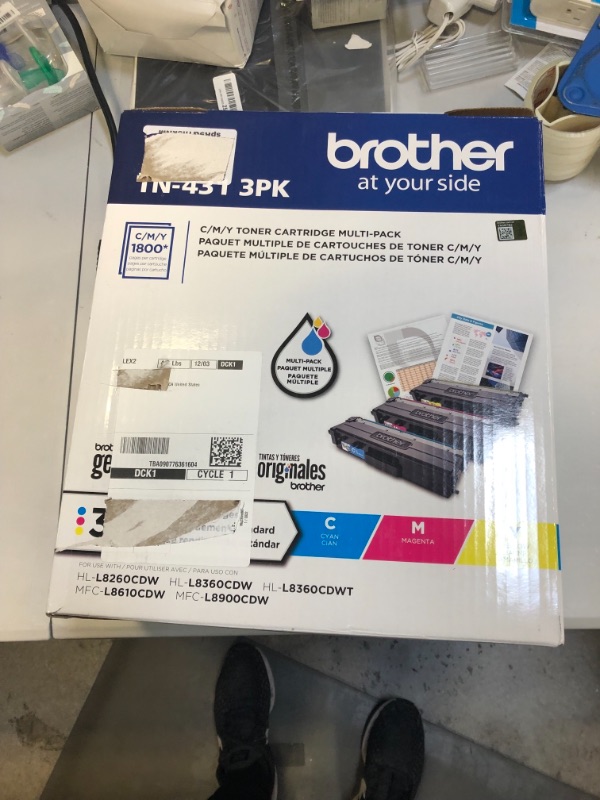 Photo 3 of Brother Genuine Standard-Yield Color Toner Cartridge Three Pack TN431 3PK -includes one cartridge each of Cyan, Magenta & Yellow Toner
