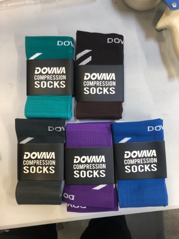 Photo 2 of DOVAVA Compression Socks for Women & Men (15-25mmHg), Stylish Graduated Stocking for Circulation L/XL
