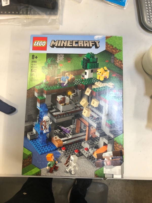 Photo 3 of LEGO Minecraft The First Adventure 21169 Hands-On Minecraft Playset; Fun Toy Featuring Steve, Alex, a Skeleton, Dyed Cat, Moobloom and Horned Sheep, New 2021 (542 Pieces)
