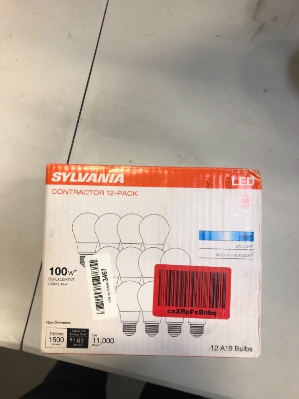 Photo 2 of 100-Watt Equivalent A19 Non-Dimmable LED Light Bulb Daylight (12-Pack)
