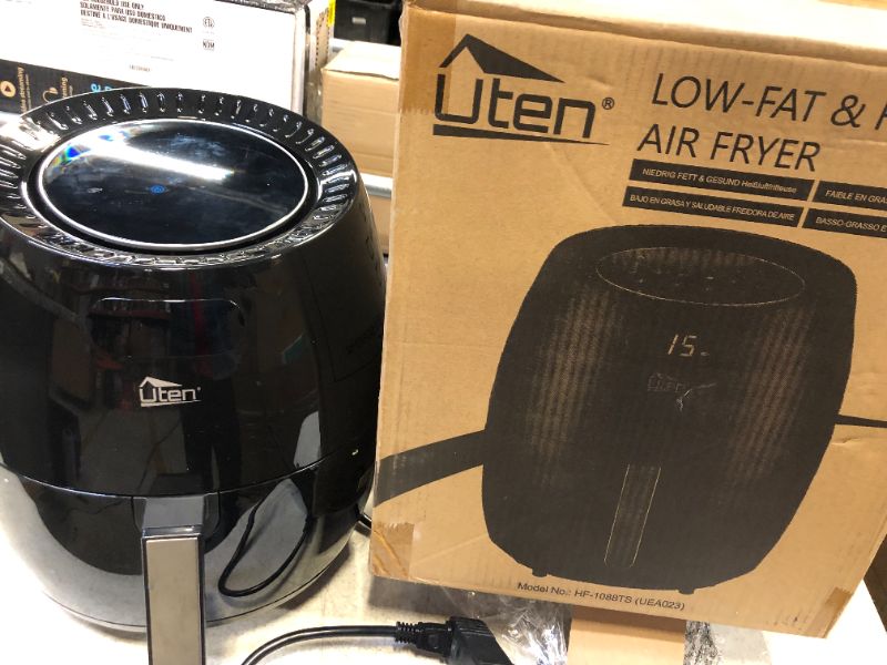 Photo 2 of Air Fryer 6.9QT/6.5L, Uten 1700W High-power 8 in 1 Deep Frying Mode, Rapid Heating up, Non-Stick Oven, Oilless Cooking, Fast Heat up/Time Control, LED Digital Touchscreen, Black
