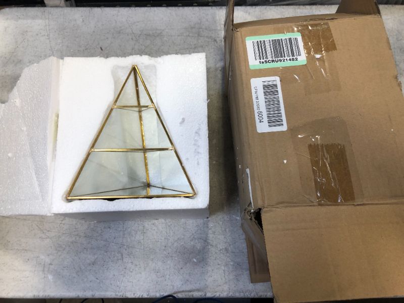 Photo 1 of 9 inches high triangle prism mirror decorative item gold frame 