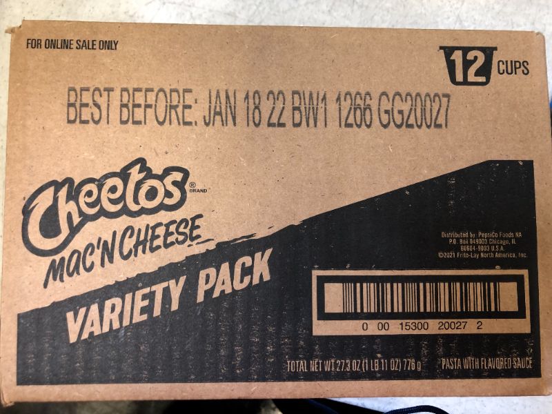 Photo 2 of Cheetos Mac 'N Cheese, 3 Flavor Variety Pack, (12 Cups)--best before Jan 2022
