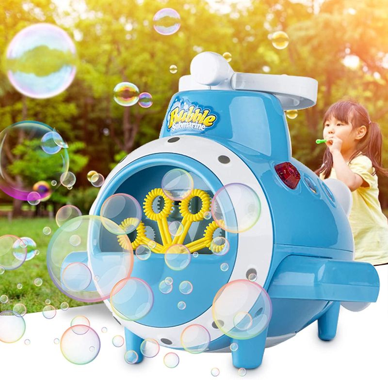 Photo 1 of DMJWAN Bubble Machine Automatic Bubble Blower, Submarine Portable Bubble Maker, 1000+ Bubbles Per Minute, Outdoor & Indoor Party Supplies Toy for Children
